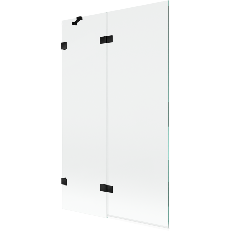 Mexen Lunar параван за вана 2-крилен ляв 110 x 150 см, прозрачен, черен - 897-110-100-70-00-L