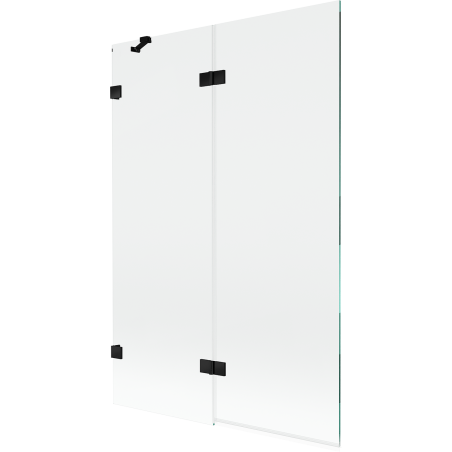 Mexen Lunar параван за вана 2-крилен ляв 120 x 150 см, прозрачен, черен - 897-120-100-70-00-L