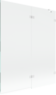 Mexen Lunar Душ параван 2-крилен десен 140 x 150 см, прозрачен, бял - 897-140-100-20-00-P