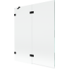 Mexen Lunar двукрилен ляв параван за вана 140 x 150 cm, прозрачен, черен - 897-140-100-70-00-L