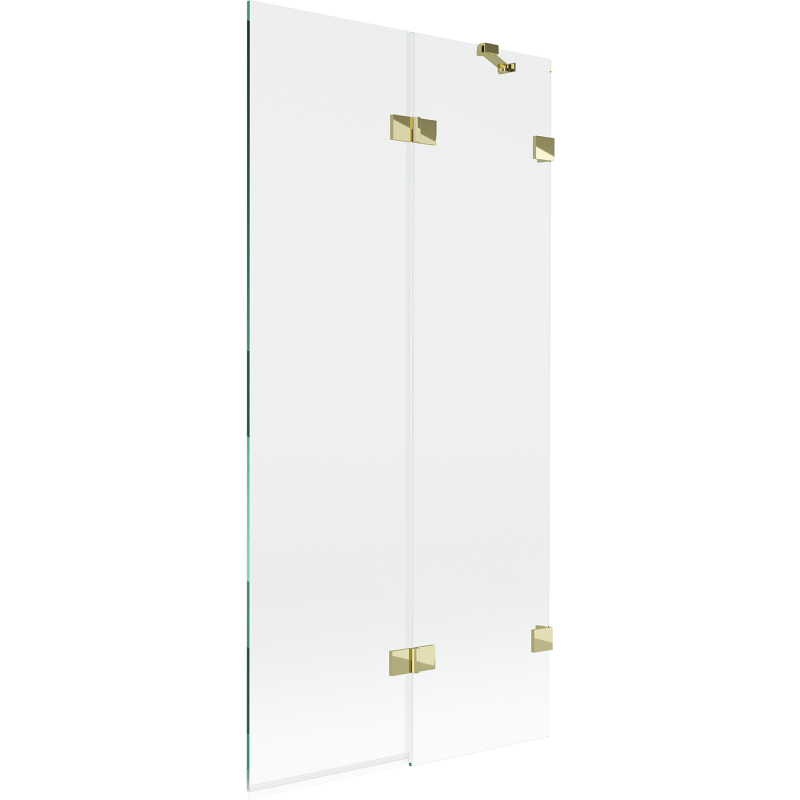 Mexen Lunar душ параван двукрилен десен 90 x 150 см, прозрачен, златен - 897-090-100-50-00-P