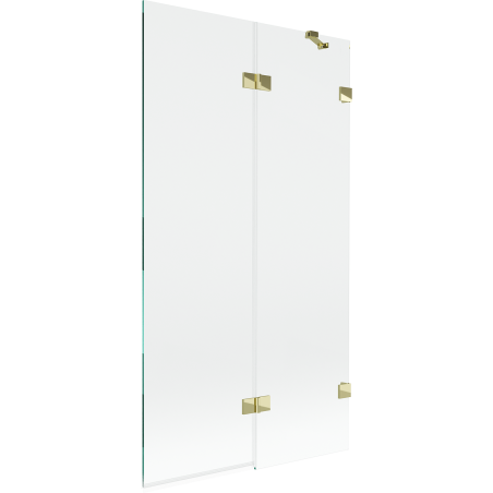 Mexen Lunar двукрилен параван за вана десен 100 x 150 см, прозрачен, златен - 897-100-100-50-00-P