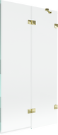 Mexen Lunar двукрилен параван за вана десен 100 x 150 см, прозрачен, златен - 897-100-100-50-00-P