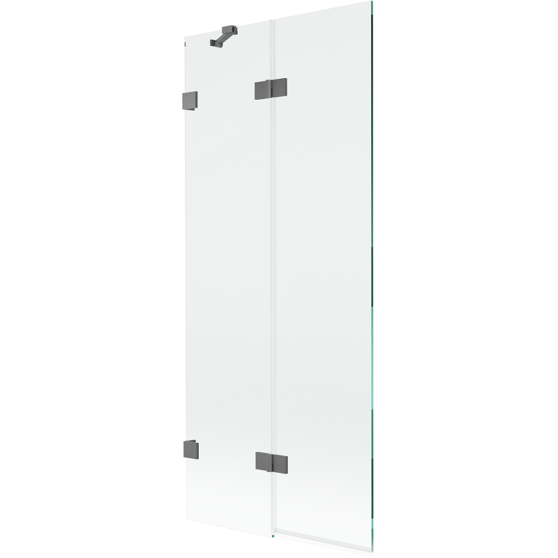 Mexen Lunar параван за вана 2-крила ляв 80 x 150 cm, прозрачен, gun metal - 897-080-100-95-00-L
