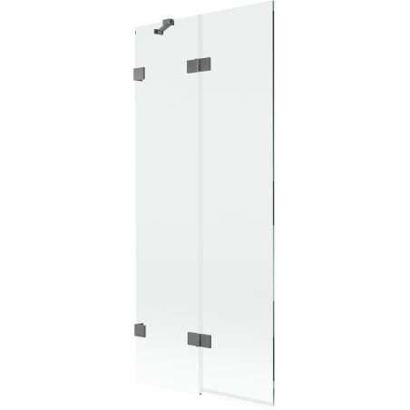 Mexen Lunar параван за вана 2-крила ляв 80 x 150 cm, прозрачен, gun metal - 897-080-100-95-00-L