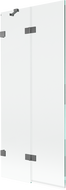 Mexen Lunar параван за вана 2-крила ляв 80 x 150 cm, прозрачен, gun metal - 897-080-100-95-00-L