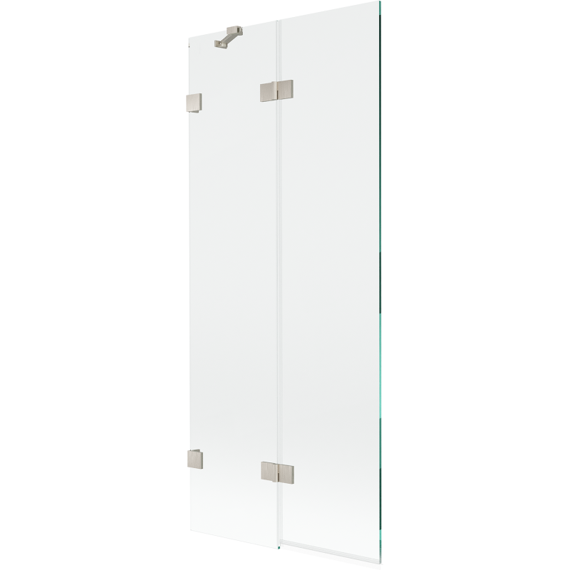 Mexen Lunar параван за вана 2-крилен ляв 80 x 150 cm, прозрачен, матов никел - 897-080-100-97-00-L