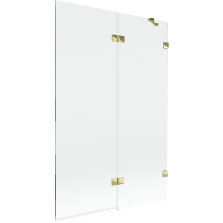 Mexen Lunar параван за вана с две крила, десен 120 x 150 см, прозрачен, златист - 897-120-100-50-00-P