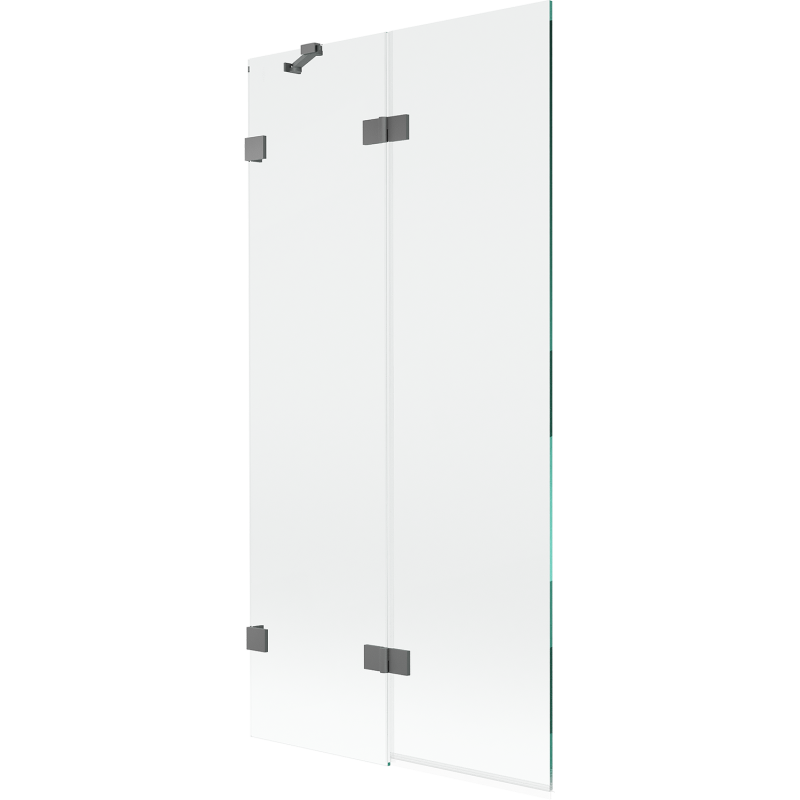 Mexen Lunar двукрилен ляв параван за баня 90 x 150 см, прозрачен, тъмен метал - 897-090-100-95-00-L