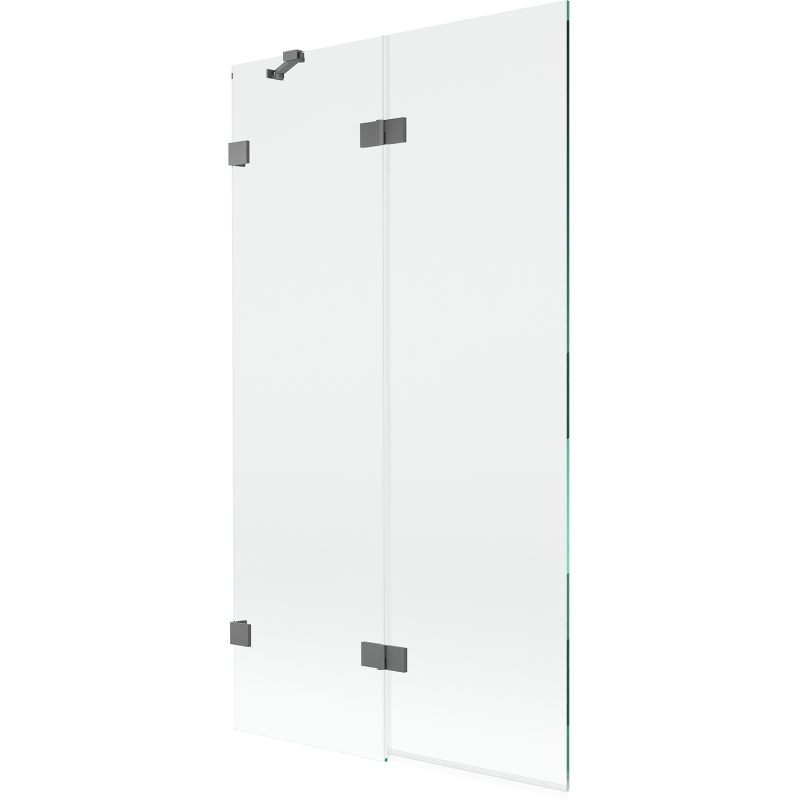 Mexen Lunar параван за вана 2-крилен ляв 100 x 150 см, прозрачен, gun metal - 897-100-100-95-00-L