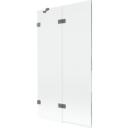 Mexen Lunar параван за вана 2-крилен ляв 100 x 150 см, прозрачен, gun metal - 897-100-100-95-00-L