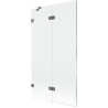 Mexen Lunar параван за вана 2-крилен ляв 100 x 150 см, прозрачен, gun metal - 897-100-100-95-00-L