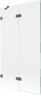 Mexen Lunar параван за вана 2-крилен ляв 100 x 150 см, прозрачен, gun metal - 897-100-100-95-00-L