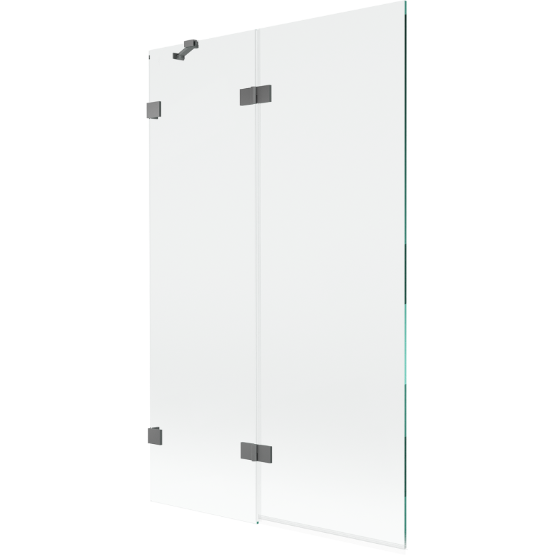 Mexen Lunar параван за вана 2-крилен ляв 110 x 150 см, прозрачен, gun metal - 897-110-100-95-00-L