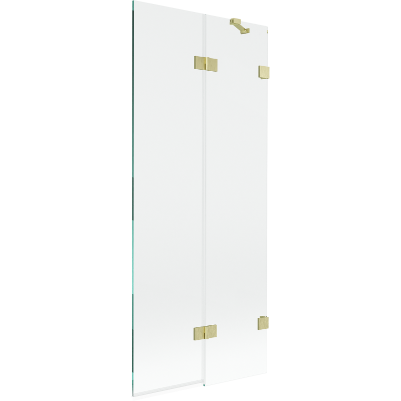 Mexen Lunar вана параван 2-крилен десен 80 x 150 см, прозрачен, златист мат - 897-080-100-55-00-P