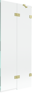 Mexen Lunar вана параван 2-крилен десен 80 x 150 см, прозрачен, златист мат - 897-080-100-55-00-P
