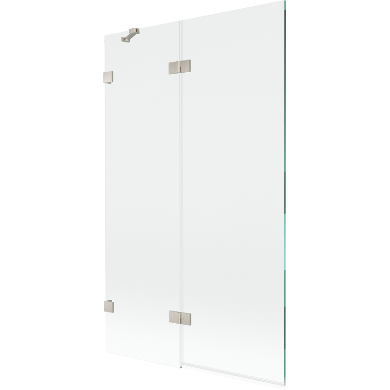 Mexen Lunar двукрилен ляв параван за вана 110 x 150 cm, прозрачен, четкан никел - 897-110-100-97-00-L