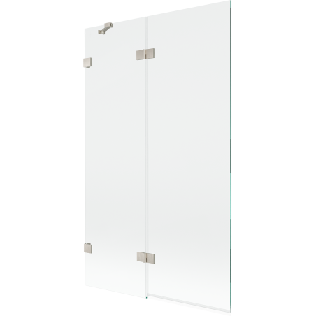 Mexen Lunar двукрилен ляв параван за вана 110 x 150 cm, прозрачен, четкан никел - 897-110-100-97-00-L