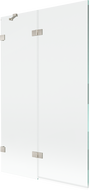 Mexen Lunar двукрилен ляв параван за вана 110 x 150 cm, прозрачен, четкан никел - 897-110-100-97-00-L