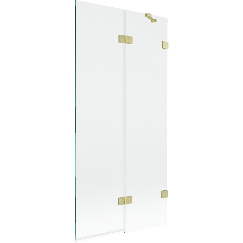 Mexen Lunar параван за вана 2-крилен десен 90 x 150 см, прозрачен, златист мат - 897-090-100-55-00-P