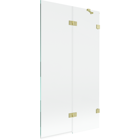 Mexen Lunar двукрилен параван за вана, десен 100 x 150 см, прозрачен, златен четкан - 897-100-100-55-00-P