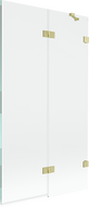 Mexen Lunar двукрилен параван за вана, десен 100 x 150 см, прозрачен, златен четкан - 897-100-100-55-00-P