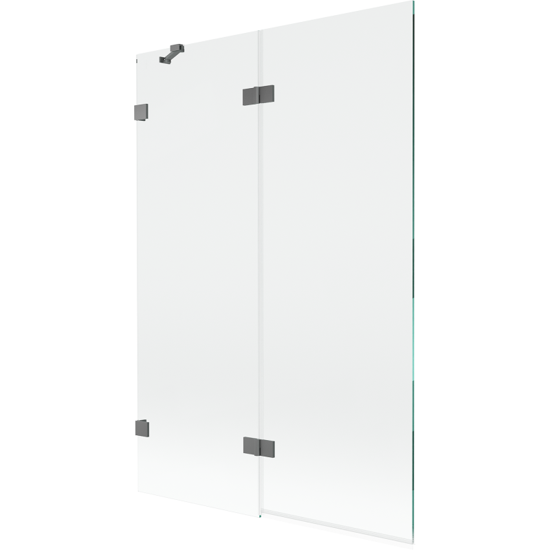 Mexen Lunar двукрилен параван за вана ляв 120 x 150 см, прозрачен, gun metal - 897-120-100-95-00-L