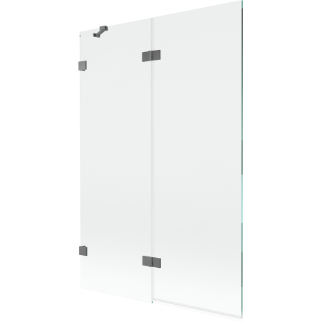 Mexen Lunar двукрилен параван за вана ляв 120 x 150 см, прозрачен, gun metal - 897-120-100-95-00-L