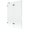 Mexen Lunar двукрилен параван за вана ляв 120 x 150 см, прозрачен, gun metal - 897-120-100-95-00-L