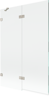 Mexen Lunar двукрилен ляв параван за вана 120 x 150 см, прозрачен, матиран никел - 897-120-100-97-00-L