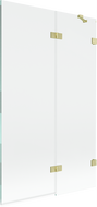 Mexen Lunar параван за вана 2-крилен десен 110 x 150 см, прозрачен, златен мат - 897-110-100-55-00-P