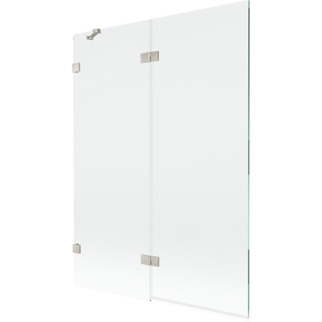 Mexen Lunar вана екран 2-крилен ляв 130 x 150 cm, прозрачен, полиран никел - 897-130-100-97-00-L