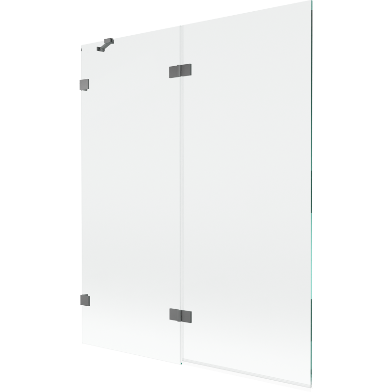 Mexen Lunar параван за вана, 2-крилен, ляв, 140 x 150 см, прозрачен, гуън метал - 897-140-100-95-00-L