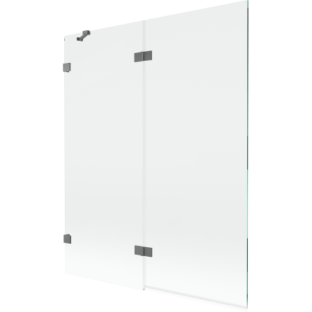 Mexen Lunar параван за вана, 2-крилен, ляв, 140 x 150 см, прозрачен, гуън метал - 897-140-100-95-00-L