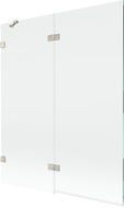 Mexen Lunar параван за вана, двукрилен, ляв, 140 x 150 см, прозрачен, матиран никел - 897-140-100-97-00-L