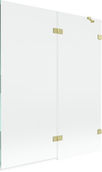 Mexen Lunar параван за вана двукрилен десен 140 x 150 см, прозрачен, златисто четкан - 897-140-100-55-00-P