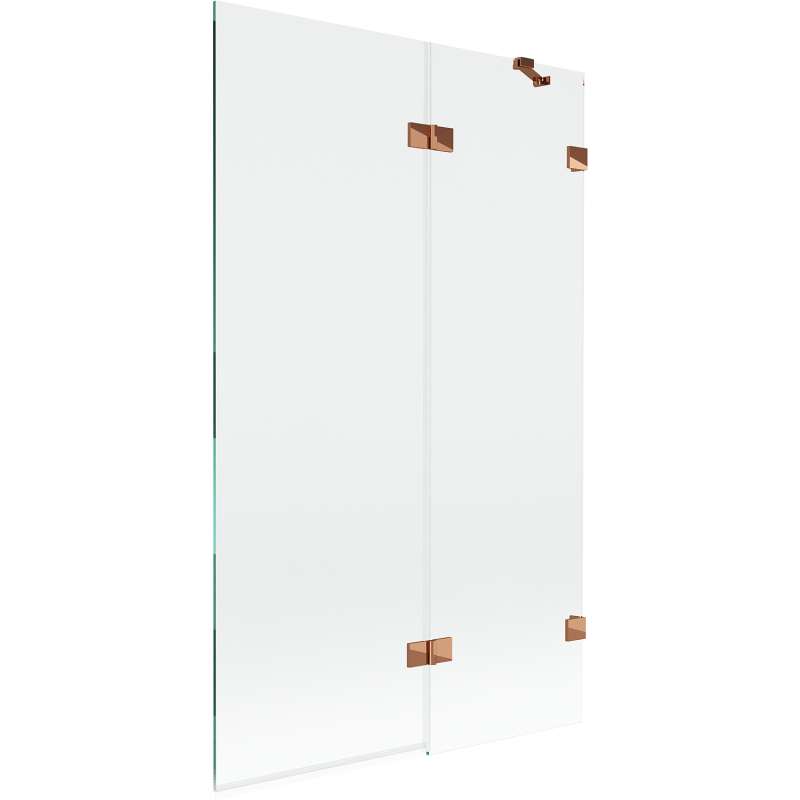 Mexen Lunar душ параван 2-крилен десен 110 x 150 cm, прозрачен, розово злато - 897-110-100-60-00-P