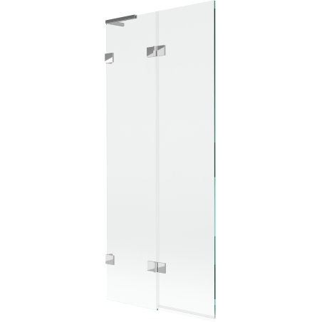 Mexen Lunar L екран за вана, 2-крилен, ляв, 80 x 150 см, прозрачен, хром - 897L-080-100-01-00-L