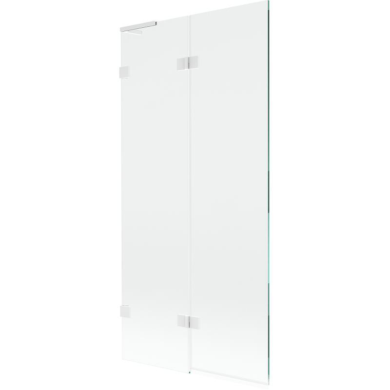 Mexen Lunar L параван за вана, двукрилен ляв 90 x 150 см, прозрачен, бял - 897L-090-100-20-00-L