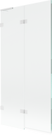 Mexen Lunar L параван за вана, двукрилен ляв 90 x 150 см, прозрачен, бял - 897L-090-100-20-00-L