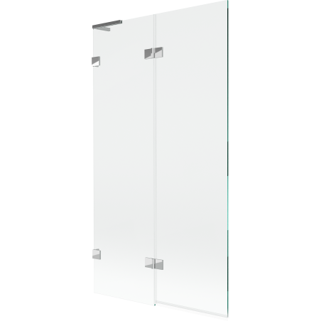 Mexen Lunar L вана с параван 2-крилен ляв 100 x 150 см, прозрачен, хром - 897L-100-100-01-00-L
