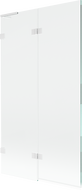 Mexen Lunar L преграда за вана с 2 крила, лява, 100 x 150 см, прозрачна, бяла - 897L-100-100-20-00-L