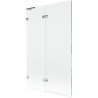 Mexen Lunar L душ екран за вана 2-крилен ляв 110 x 150 см, прозрачен, хром - 897L-110-100-01-00-L