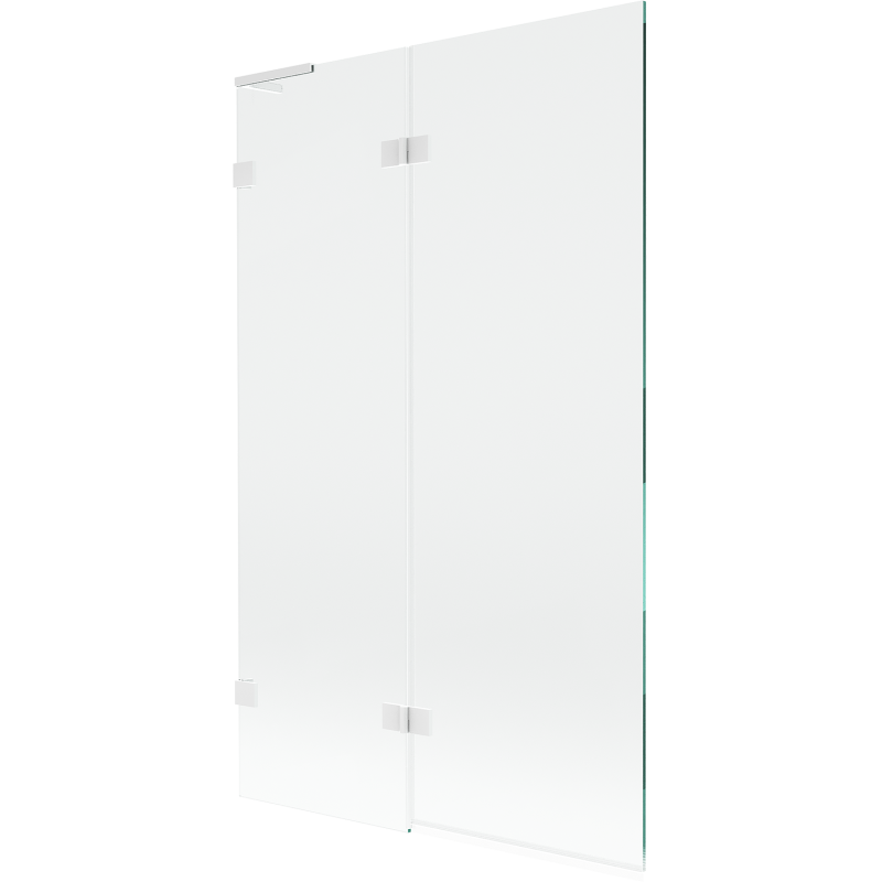 Mexen Lunar L параван за вана с 2 крила ляв 110 x 150 cm, прозрачен, бял - 897L-110-100-20-00-L