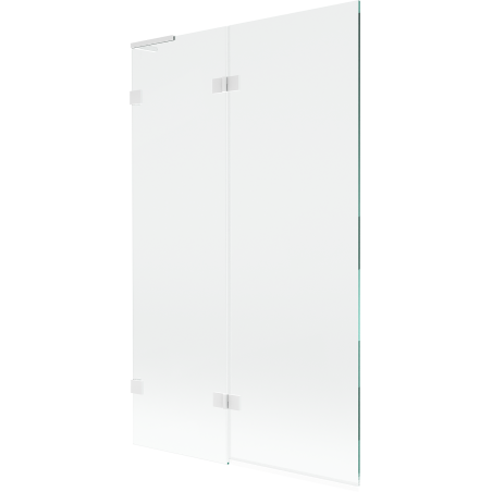 Mexen Lunar L параван за вана с 2 крила ляв 110 x 150 cm, прозрачен, бял - 897L-110-100-20-00-L