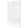 Mexen Lunar L параван за вана с 2 крила ляв 110 x 150 cm, прозрачен, бял - 897L-110-100-20-00-L