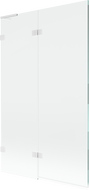 Mexen Lunar L параван за вана с 2 крила ляв 110 x 150 cm, прозрачен, бял - 897L-110-100-20-00-L
