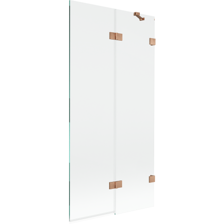 Mexen Lunar двукрилен душ параван десен 90 x 150 cm, прозрачен, четкана мед - 897-090-100-65-00-P