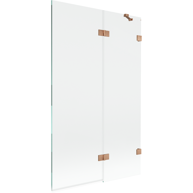 Mexen Lunar параван за вана с 2 крила, десен 110 x 150 см, прозрачен, матирана мед - 897-110-100-65-00-P