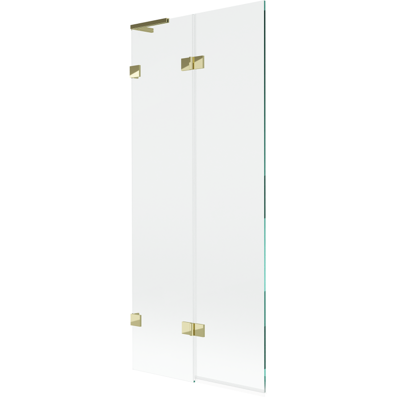 Mexen Lunar L параван за вана, 2-крилен ляв, 80 x 150 cm, прозрачен, златист - 897L-080-100-50-00-L